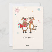 Carte de Noël chaleureuse et mignonne de renne (Dos)