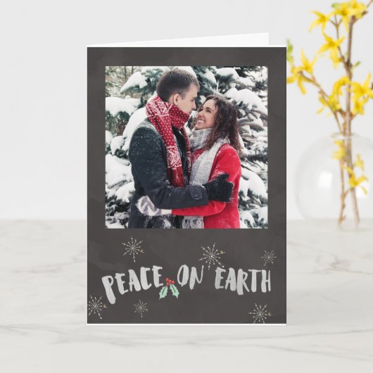 Carte de Noël Chalkboard (Fleur jaune)