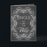 Carte de Noël Chalkboard Personnalisé Jingle tout<br><div class="desc">Carte de Noël en tableau noir avec texte intérieur personnalisé pour envoyer une carte personnelle, élégante et tendance à votre famille et à ceux qui vous sont chers. Design élégant et festif avec la citation de Noël "Jingle all the Way" sur la texture vintage du tableau noir. Le texte intérieur...</div>