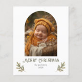 Carte de Noël champêtre en bois rustique à petit b (Devant)