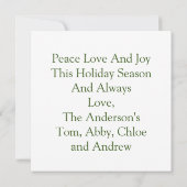 Carte de Noël Chapeaux de Noël Ornements Flocs de (Dos)