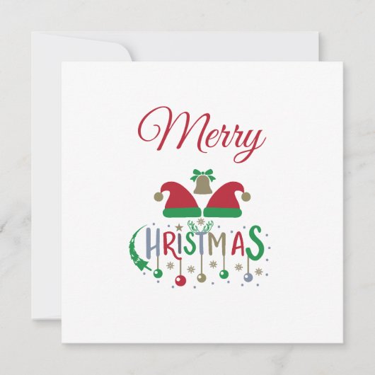 Carte de Noël Chapeaux de Noël Ornements Flocs de (Devant)