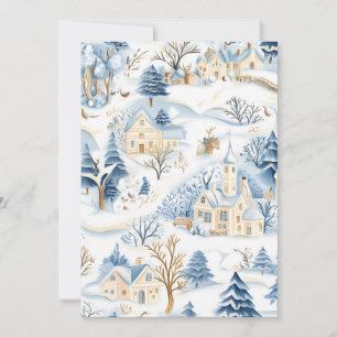 Carte de Noël Charmante Merveilleuse Terre d'Hiver