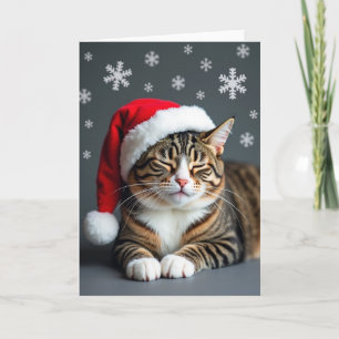 Carte de Noël Chat avec Chapeau
