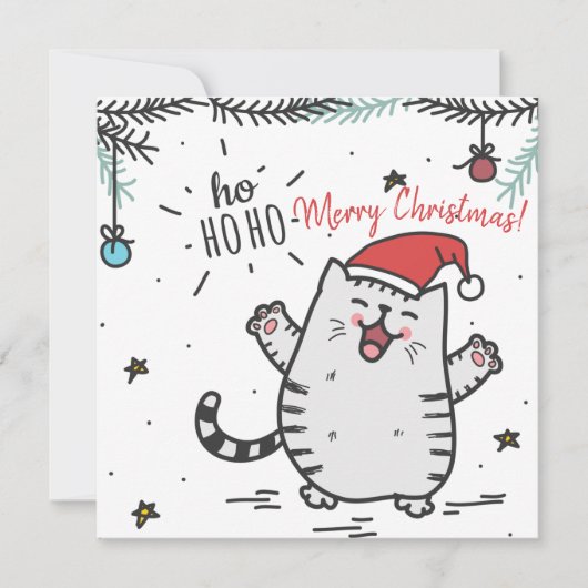 Carte de Noël Chat de Noël (Devant)