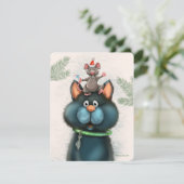 Carte de Noël chat et souris (Debout devant)
