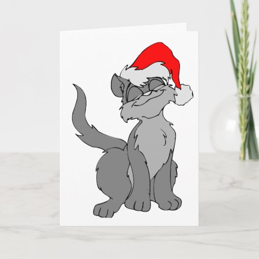 CARTE DE NOËL CHAT MIAOU (Devant)