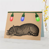CARTE DE NOËL CHAT MIAOU GEANT (Fleur jaune)