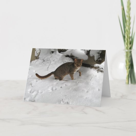 Carte de Noël - chat repéré rouillé 2 (Devant)