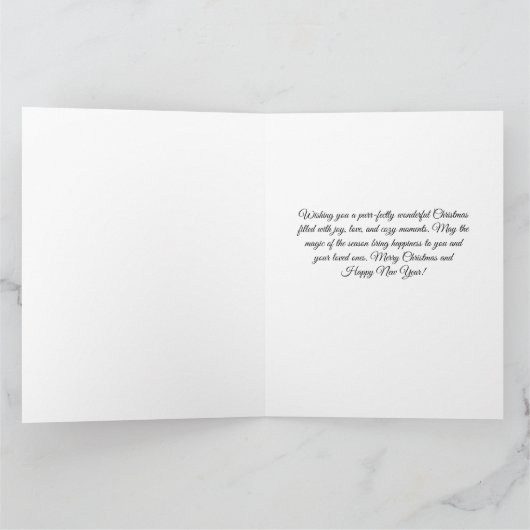 Carte de Noël chaton blanc adorable - Parfait (Intérieur)