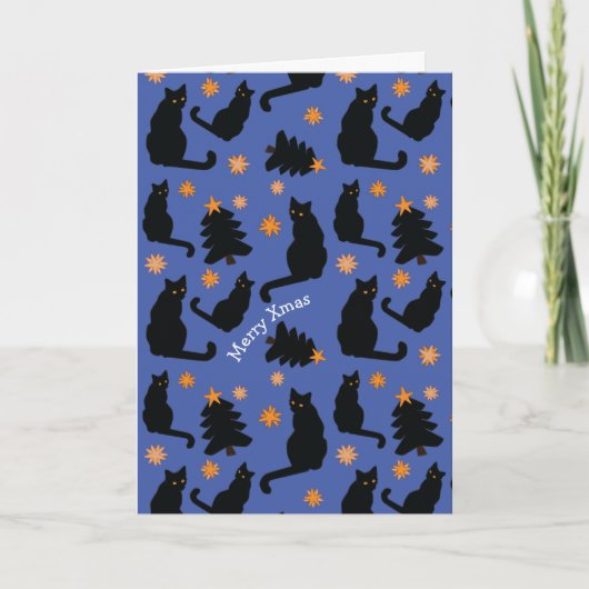 CARTE DE NOËL CHATS PERSONNALISABLE (Devant)