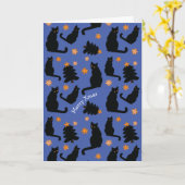 CARTE DE NOËL CHATS PERSONNALISABLE (Fleur jaune)