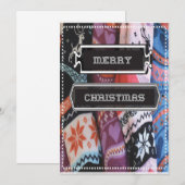 Carte de Noël Chaussette de Fête Veste Brodé (Devant / Derrière)