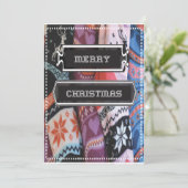 Carte de Noël Chaussette de Fête Veste Brodé (Debout devant)