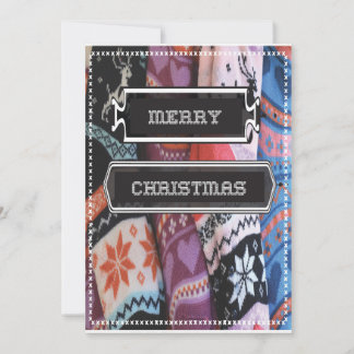 Carte de Noël Chaussette de Fête Veste Brodé