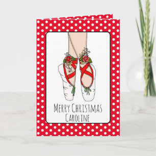 Carte de Noël Chaussons de Ballet Personnalisés