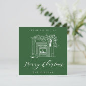Carte de Noël Cheminée des Fêtes (Debout devant)