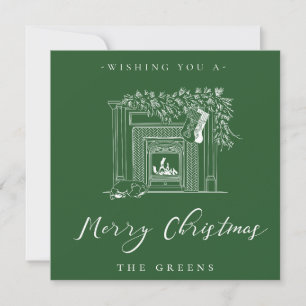 Carte de Noël Cheminée des Fêtes