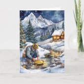 Carte de Noël chercheur d'or ruée vers l'or (Devant)
