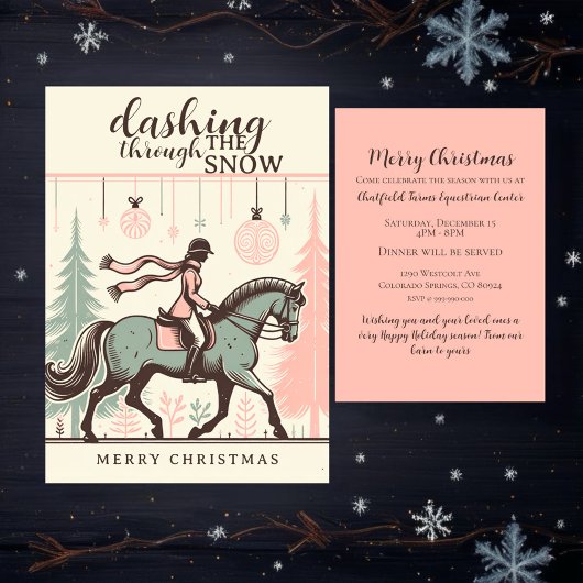 Carte de Noël Cheval