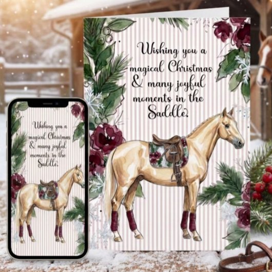 Carte de Noël Cheval