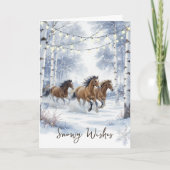 Carte de Noël Cheval Rustique (Devant)