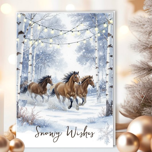 Carte de Noël Cheval Rustique