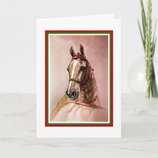 Carte de Noël Cheval Saddlebred (Devant)
