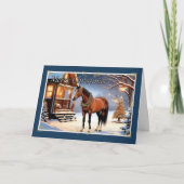 Carte de Noël Cheval Wreathé (Devant)