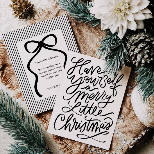 Carte de Noël Chic à Lettres Manuscrites