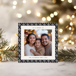 Carte de Noël Chic Black & White Snowflake