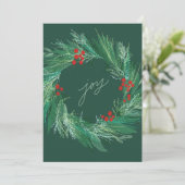 Carte de Noël Chic Botanique Vacances Wreath Appar (Debout devant)