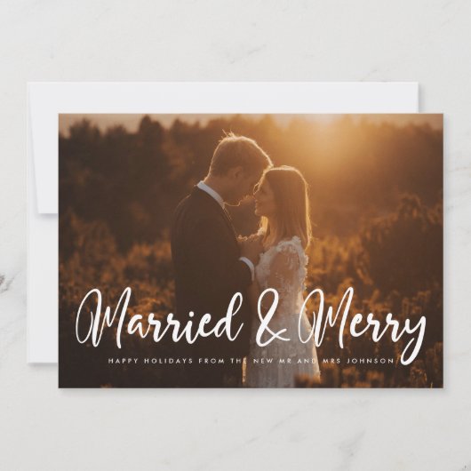 Carte de Noël chic et mariée (Devant)