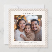 Carte de Noël Chic Taupe & Flocon de neige blanc (Devant)