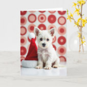 Carte de Noël Chien Charmant (Fleur jaune)