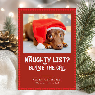 Carte de Noël Chien Drôle Liste Vilain