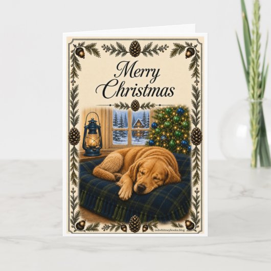 Carte de Noël - Chien endormi (Devant)