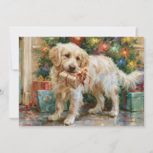 Carte de Noël Chien Golden Retriever Puppy Cadeau