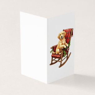 Carte de Noël Chien sur Fauteuil à Bascule