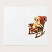Carte de Noël Chien sur Fauteuil à Bascule (Outside Unfolded)