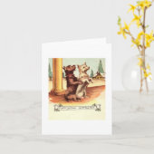 Carte de Noël Chiens vintages (Fleur jaune)