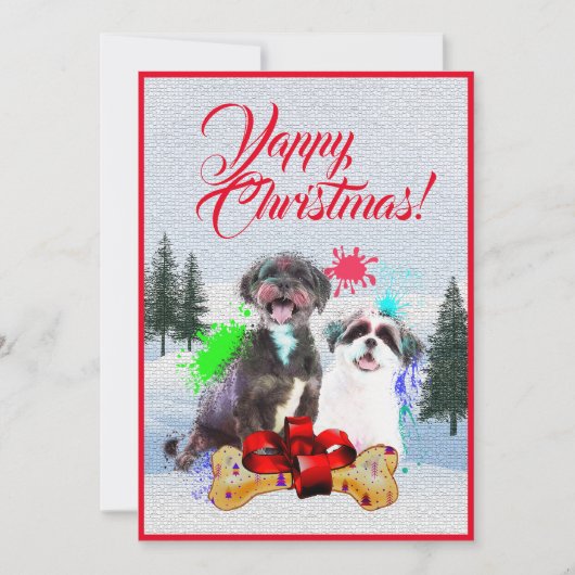 Carte de Noël Chih Tzu Chien Funny Personnalisable (Devant)