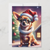 Carte de Noël Chihuahua Père Noël (Dos)