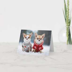 Carte de Noël Chihuahuas