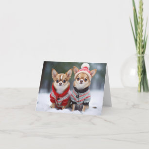 Carte de Noël Chihuahuas