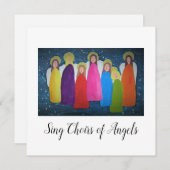 Carte de Noël : Chorale Vibrante d'anges (Devant / Derrière)