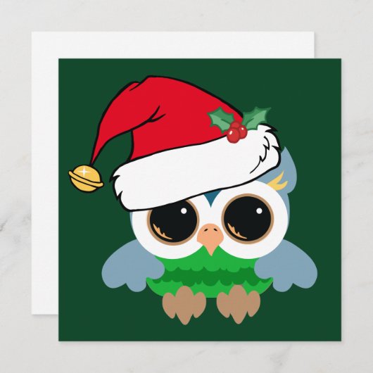 Carte de Noël chouette (Devant / Derrière)