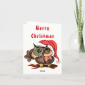 Carte de Noël Chouette bébé avec cadeaux (Dos)