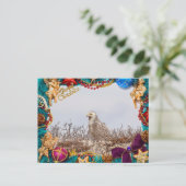 Carte de Noël Chouette neigeuse (Debout devant)