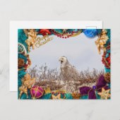 Carte de Noël Chouette neigeuse (Devant / Derrière)